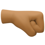 右拳：中黑肤色emoji素材一 160x160像素