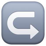 左箭头向右弯曲emoji素材一 160x160像素