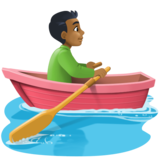 单人划艇：中等深色肤色emoji素材一 160x160像素