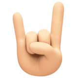 摇滚标志手：浅肤色emoji素材一 160x160像素