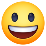 大眼睛咧嘴笑着的脸emoji素材一 160x160像素