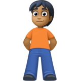 站立者：中黑肤色emoji素材一 160x160像素