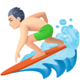 个人冲浪：浅肤色emoji素材一 160x160像素