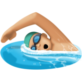 游泳者：中等浅肤色emoji素材一 160x160像素
