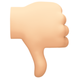 拇指向下：浅肤色emoji素材一 160x160像素