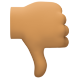 拇指向下：中等肤色emoji素材一 160x160像素