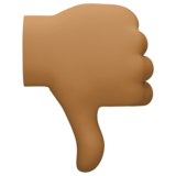 拇指朝下：中黑肤色emoji素材一 160x160像素