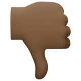 拇指向下：深色肤色emoji素材一 160x160像素