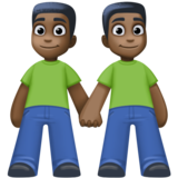 男人牵手：深色肤色emoji素材一 160x160像素