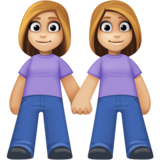女性牵手：中浅肤色emoji素材一 160x160像素