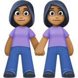 女性牵手：中深色肤色emoji素材一 160x160像素