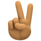 胜利之手：中等肤色emoji素材一 160x160像素