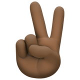 胜利之手：深色肤色emoji素材一 160x160像素