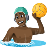 玩水球的人：深色肤色emoji素材一 160x160像素