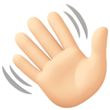 挥手：浅肤色emoji素材一 160x160像素