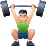 举重：浅肤色emoji素材一 160x160像素