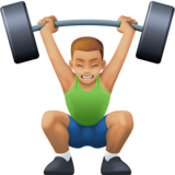 举重:中等浅肤色emoji素材一 160x160像素