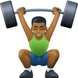 举重:中等深色肤色emoji素材一 160x160像素