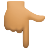 指向下方的手：中等肤色emoji素材一 160x160像素