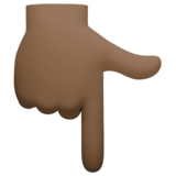 指向下方的手：深色肤色emoji素材一 160x160像素