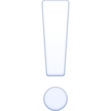 白色感叹号emoji素材一 160x160像素