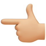 指向左边的手:中等浅肤色emoji素材一 160x160像素