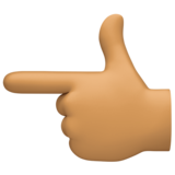 指向左边的手:中等肤色emoji素材一 160x160像素