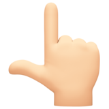 指向上方的手：浅肤色emoji素材一 160x160像素