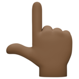 指向上方的手：深色肤色emoji素材一 160x160像素