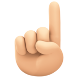 食指向上：浅肤色emoji素材一 160x160像素