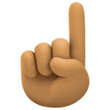 食指向上：中等肤色emoji素材一 160x160像素
