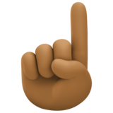 食指向上：中深色肤色emoji素材一 160x160像素