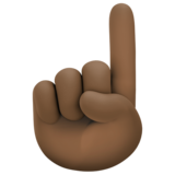 食指向上:深色肤色emoji素材一 160x160像素