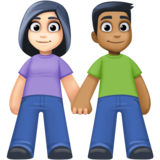 男女牵手：浅肤色，中深色emoji素材一 160x160像素