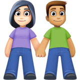 男女牵手：浅肤色，中肤色emoji素材一 160x160像素