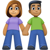 男女牵手：中肤色，中深色emoji素材一 160x160像素