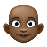 女人：肤色暗，秃顶emoji素材一 160x160像素