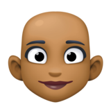 女性：中黑肤色，秃顶emoji素材一 160x160像素