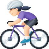 女子自行车：浅肤色emoji素材一 160x160像素