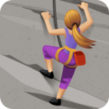 女子攀岩：中浅肤色emoji素材一 160x160像素