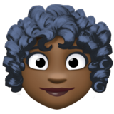 女人：深色肤色，卷发emoji素材一 160x160像素
