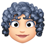 女：肤色浅，卷发emoji素材一 160x160像素