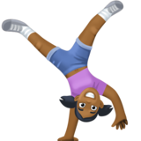 侧手翻的女人：中等深色肤色emoji素材一 160x160像素