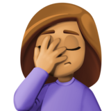 女性面部按摩：中等肤色emoji素材一 160x160像素