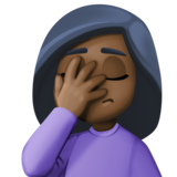 女性面部按摩：深色肤色emoji素材一 160x160像素