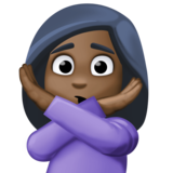 打“不”手势的女人：深色肤色emoji素材一 160x160像素