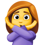 打“不”手势的女人emoji素材一 160x160像素