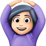 做“好”手势的女人：浅肤色emoji素材一 160x160像素