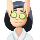 女性按摩：浅肤色emoji素材一 160x160像素