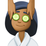 女性按摩：中黑肤色emoji素材一 160x160像素